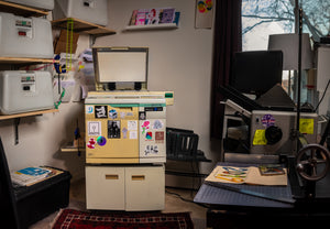 A photograph of the risograph machine in the Diskette Press studio.