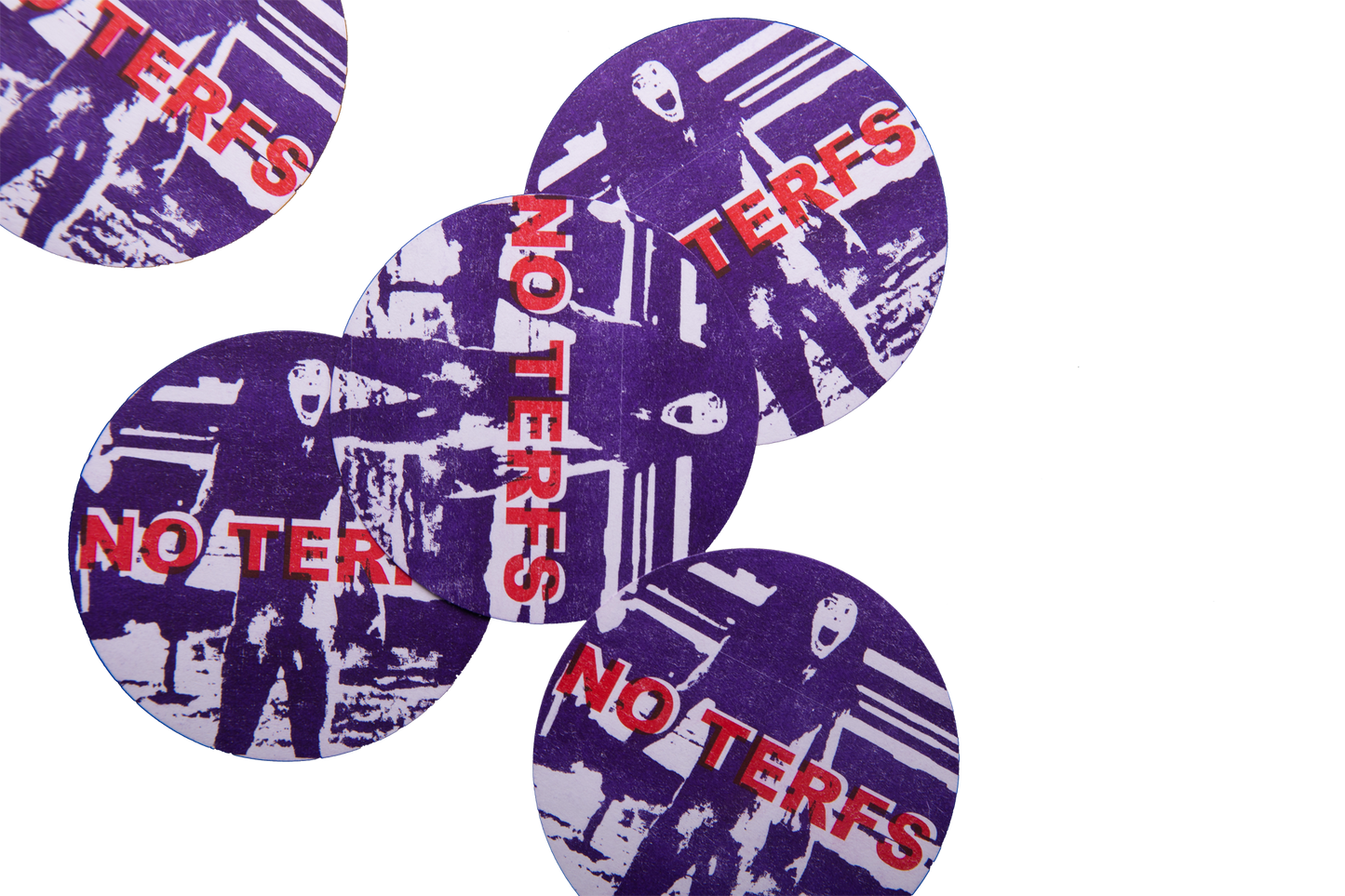 NO TERFS Stickers (Set of 5, WEATHER RESISTANT)